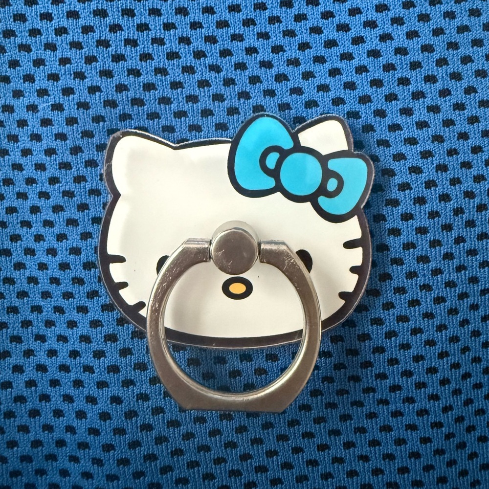 Hello Kitty Blue and White Phone Ring Holder